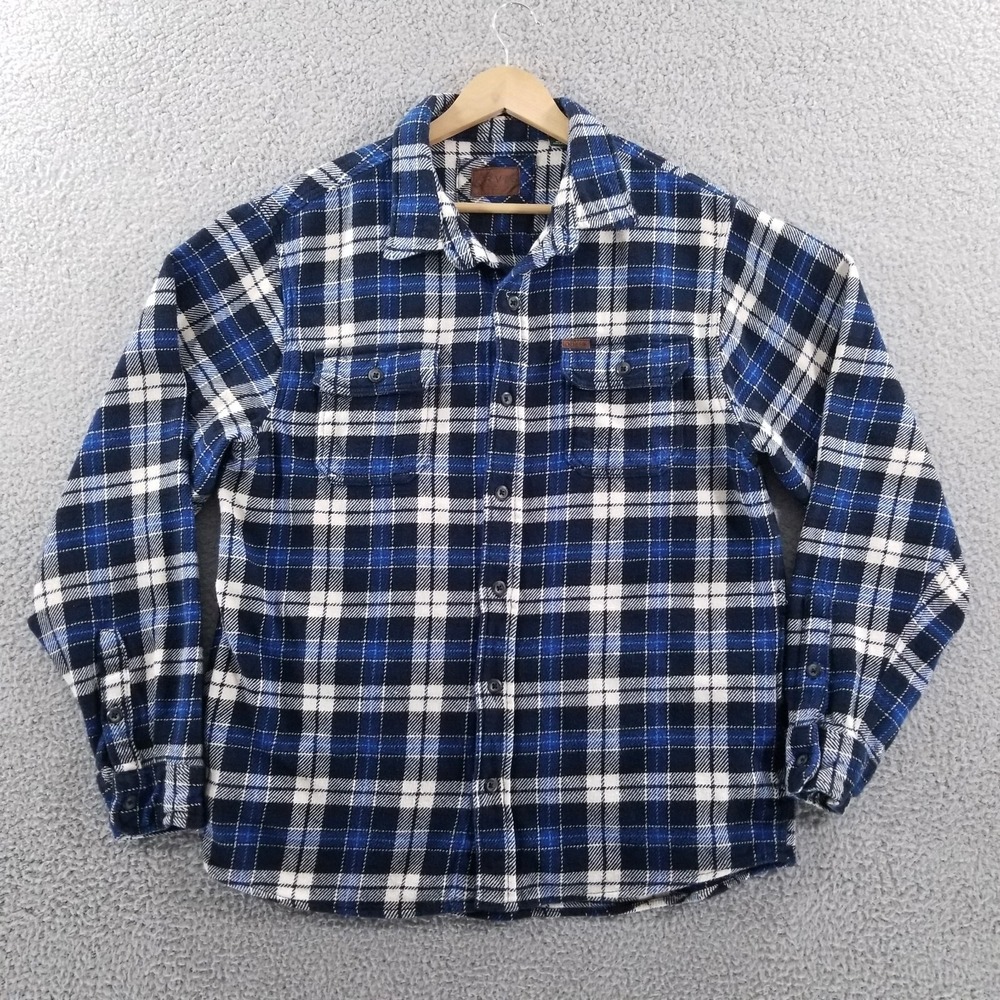 Orvis Shirt Jacket Mens Large Blue Plaid Heavyweight Outdoor Shacket Western